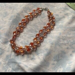 Art glass beads necklace